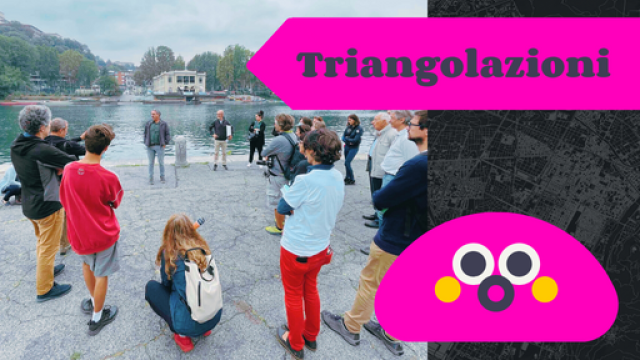 immagine con gruppo di persone sulle rive del Po
