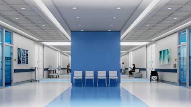 Interno di una sala o entrata ospedaliera