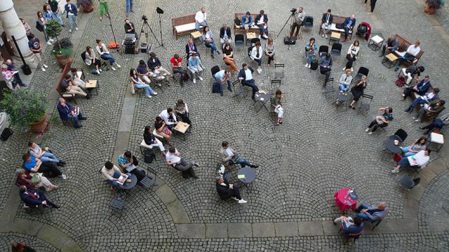 Panoramica dall'alto del cortile del Rettorato 