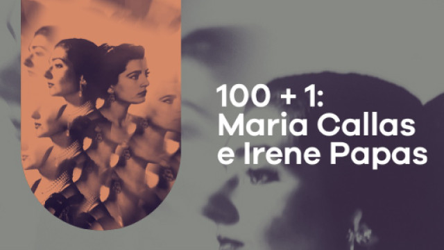 Logo di Universo con fotografia di Maria Callas e Irene Papas su sfondo colorato