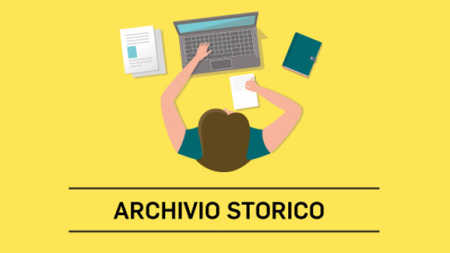 Archivio storico Grafica “Disposizioni per chi studia in unito”con scritta ARCHIVIO STORICO