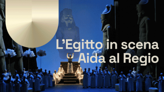 fotografia di scena di un allestimento di Aida