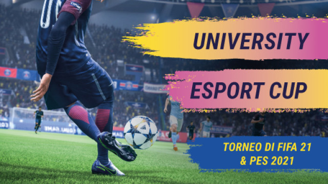 Lo sport universitario apre le porte al mondo degli e-sports calciatore con divisa su campo di calcio, sta per calciare il pallone
