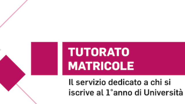 Grafia bianca e rosa con scritta "Tutorato matricole"