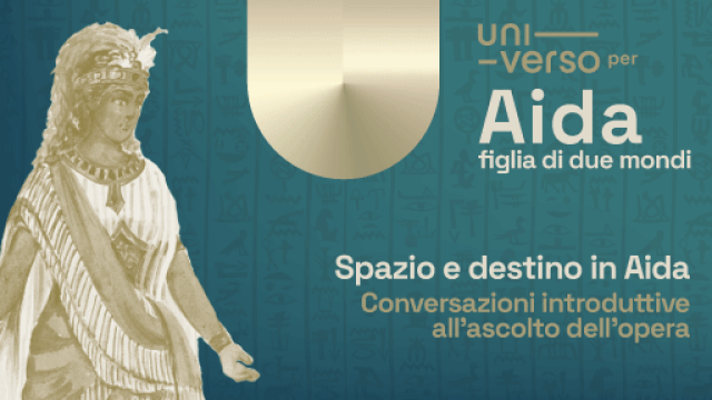 rappresentazione pittorica di Aida e titolo dell'evento