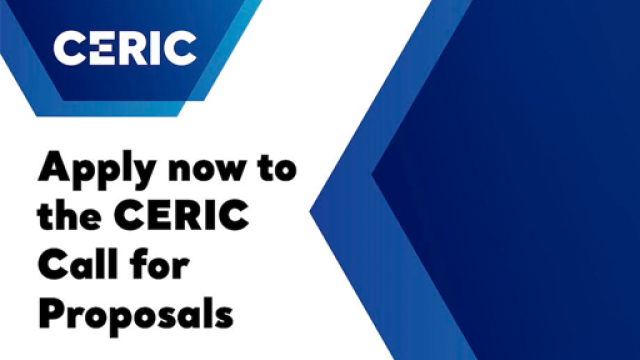 Nuova call for proposals CERIC-ERIC rivolta a ricercatori di tutto il mondo logo CERIC-ERIC su sfondo colorato