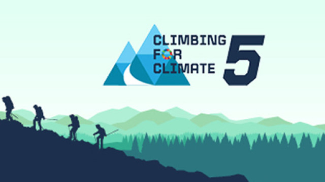 Sagome di 4 scalatori che scalano una montagna, sullo sfondo colorato il logo dell'evento