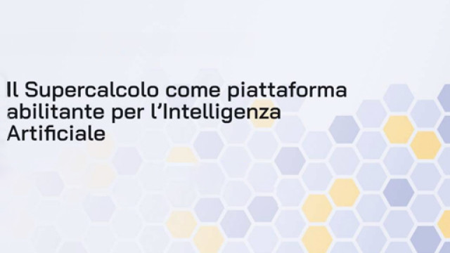Locandina dell'evento, con la scritta "Il supercalcolo come piattaforma abilitante per l'Intelligenza artificiale"