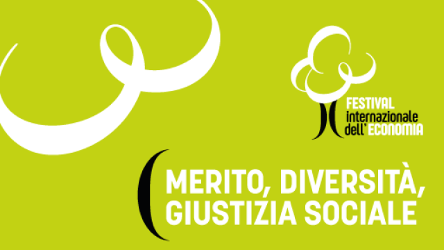 grafica stilizzata di un albero su sfondo colorato e titolo dell'evento: merito, diversità e giustizia sociale
