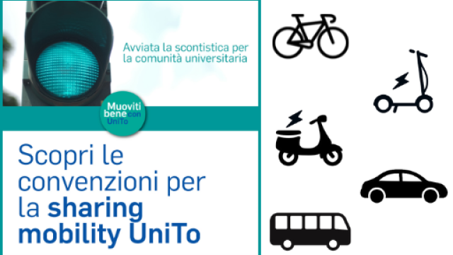 Immagine con un semaforo verde e icone di alcuni dei principali mezzi di mobilità sostenibile Immagine con un semaforo verde e icone di alcuni dei principali mezzi di mobilità sostenibile