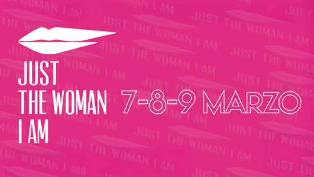 Just The Woman I am 2025 Titolo dell'avviso su sfondo colorato