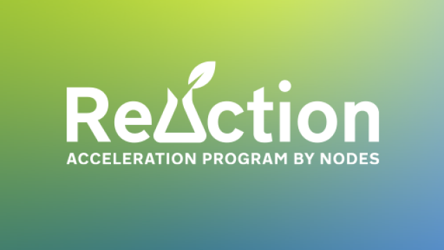 Call for startup di ReAction – Acceleration Program by NODES Titolo dell'avviso su sfondo colorato