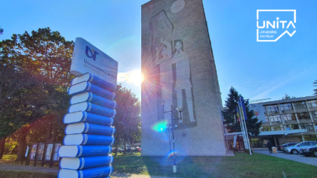 L’Universitatea de Vest di Timișoara apre una call for applications per dottorati congiunti di UNITA monumento in pietra presente all'esterno dell'Università di Timișoara