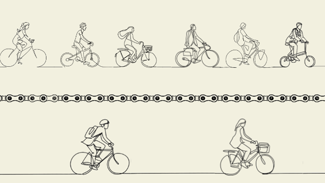 disegni di persone che sono in bicicletta