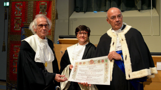 Cerimonia di conferimento della Laurea a Christo