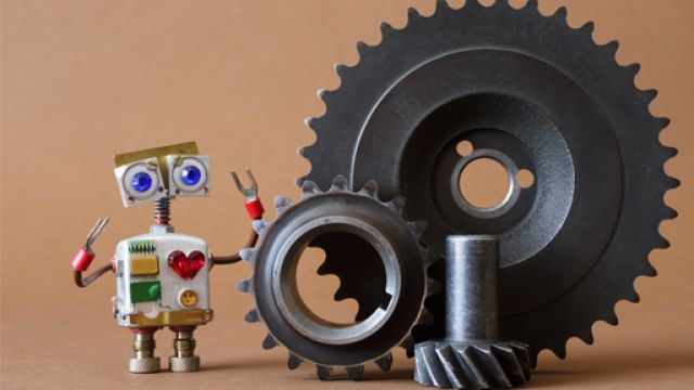 Robot stilizzato con ingranaggi