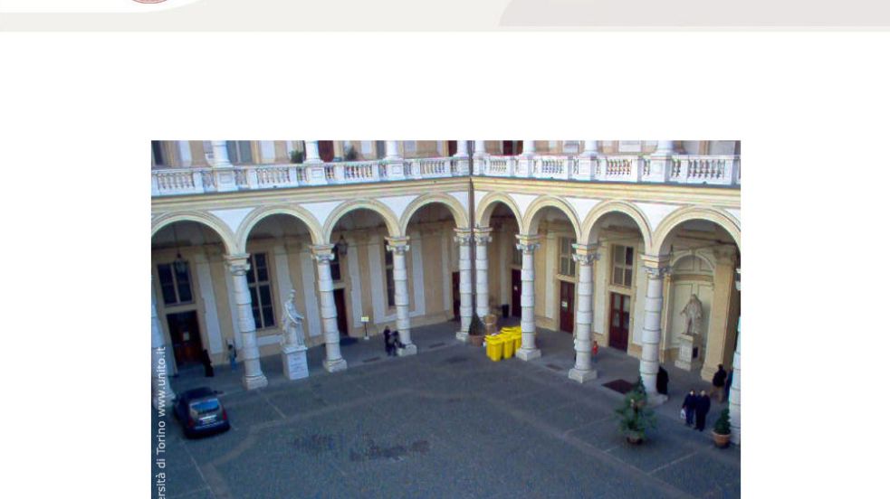 Cortile del Rettorato prima dei lavori - colonnato