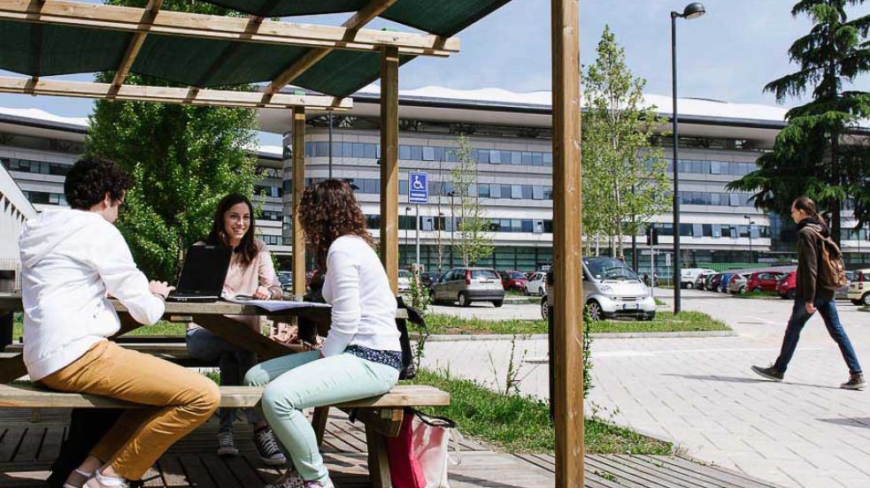Un'area relax all'interno del Campus Luigi Einaudi