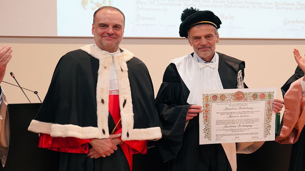 Il Rettore Stefano Geuna insime a Horst Bredekamp