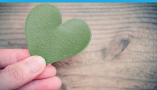 Una foglia a forma di cuore in mano a una persona