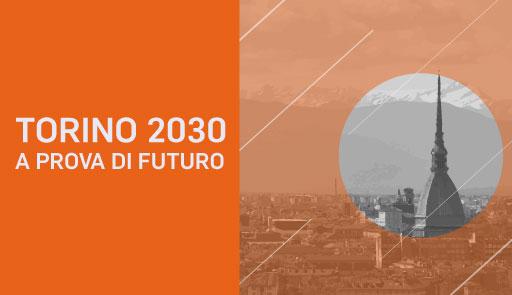 Veduta di Torino con Mole su sfondo arancione