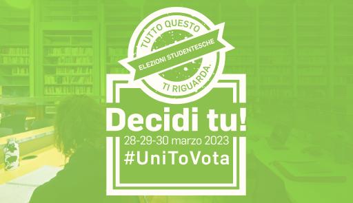 titolo della pagina su sfondo colorato e claim: Decidi tu, #Unitovota