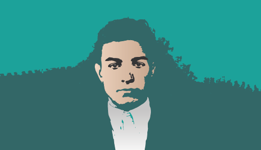 Volto stilizzato di un giovane uomo
