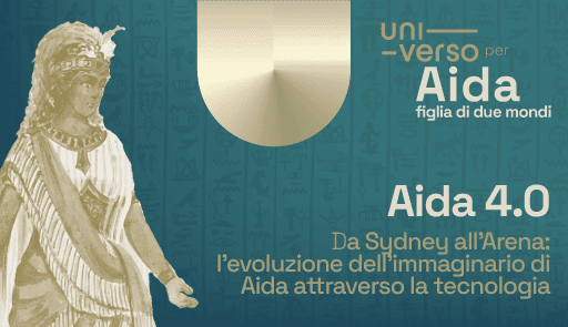 rappresentazione pittorica di Aida e titolo dell'evento