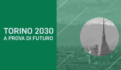 Veduta di Torino con Mole su sfondo verde