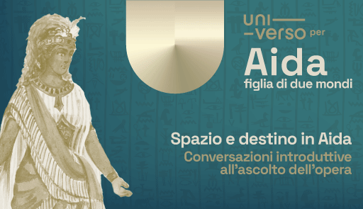 rappresentazione pittorica di Aida e titolo dell'evento