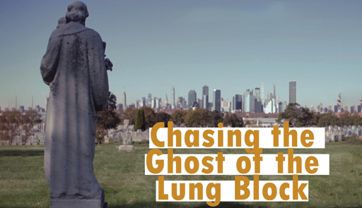 Fotografia di un paesaggio newyorkese con titolo dell'evento Chasing the ghost of the long block