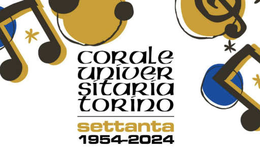 Illustrazione di note musicali e titolo 'Corale universitaria'