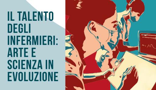Illustrazione di due infermiere con titolo dell'evento