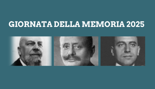 Foto dei volti dei matematici: G. Fano, G. Fubini, A. Terracini e B. Colombo.