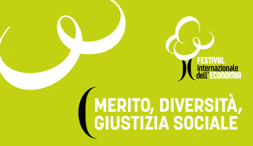 grafica stilizzata di un albero su sfondo colorato e titolo dell'evento: merito, diversità e giustizia sociale