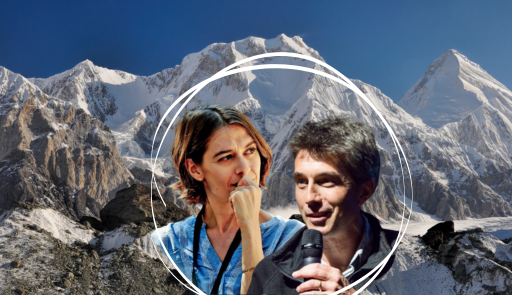 Foto di Michele Freppaz e Elisa Palazzi, sullo sfondo una montagna innevata