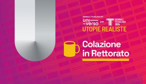 Tazza stilizzata su sfondo colorato, titolo dell'evento