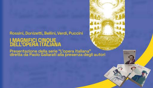 Foto stilizzata della platea del regio e di alcuni libri, sfondo colorato, titolo dell'evento