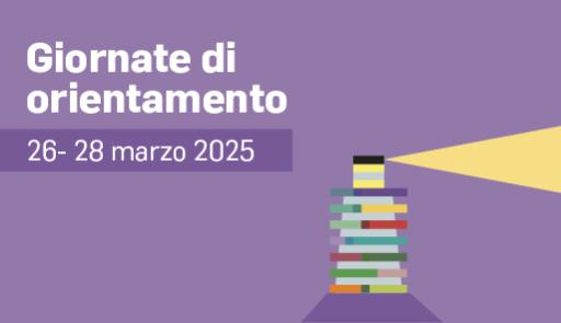 Immagine decorativa costituita dal titolo dell'evento, le date di svolgimento e un faro stilizzato su sfondo colorato.