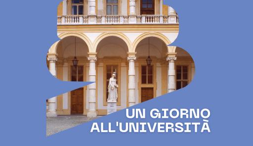 Foto del loggiato del Rettorato su sfondo colorato