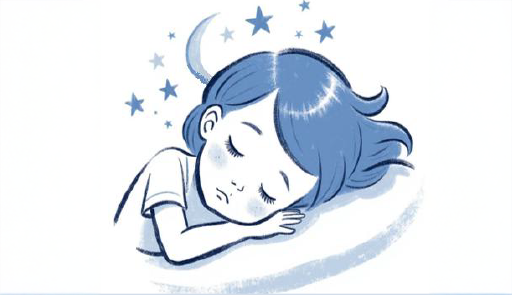 immagine decorativa con disegno di giovane che dorme.