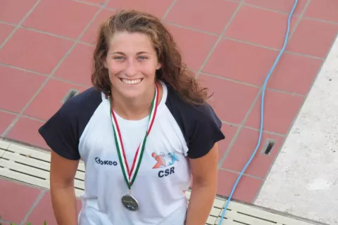 Cristina Caruso Primo piano di Cristina Caruso, studentessa atleta di nuoto