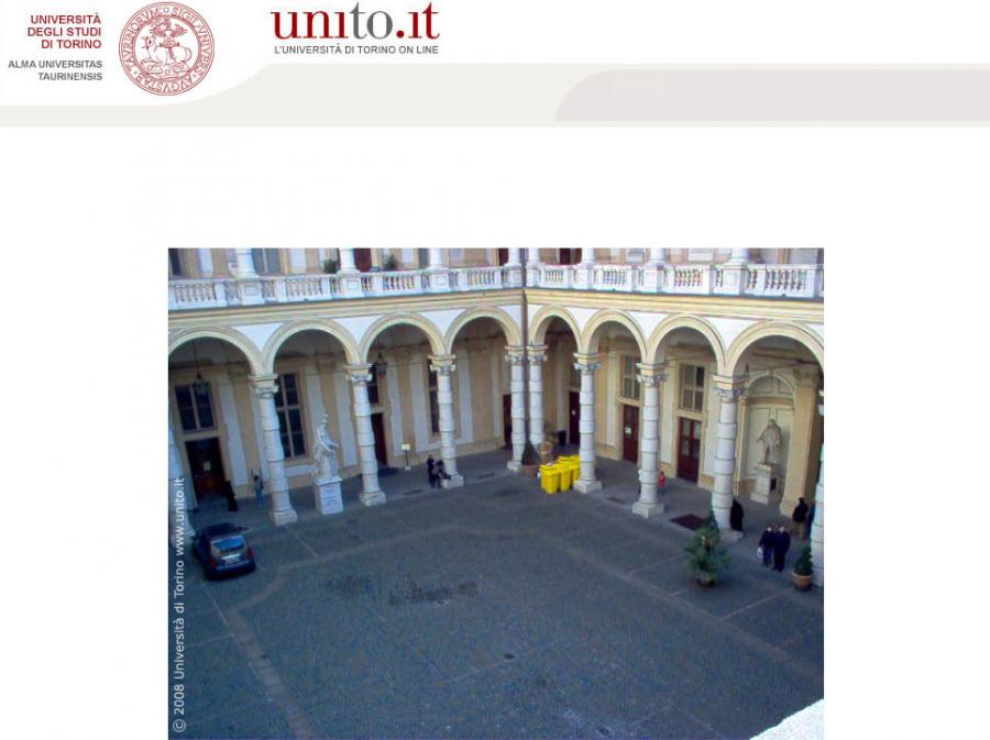 Cortile del Rettorato prima dei lavori - colonnato