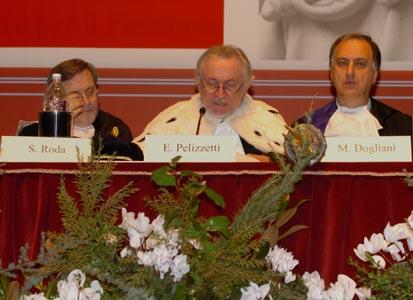 Il Rettore durante la relazione di inaugurazione