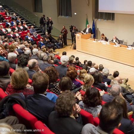 Inaugurazione a.a. 2015-2016 - Il pubblico segue il discorso del Rettore Gianmaria Ajani