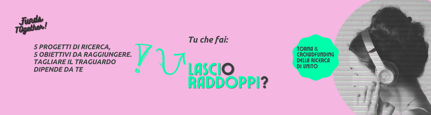 profilo di donna con cuffie e scritta Lasci o raddoppi?