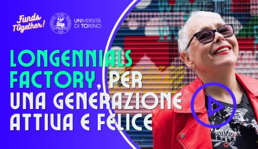 donna che sorride e scritta Longennials factory