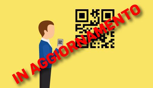 Rientri: accesso alle strutture di Ateneo figura maschile stilizzata che inquadra un qrcode con il cellulare