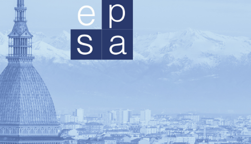 Veduta di Torino con logo EPSA su sfondo azzurro