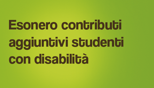 Grafica della campagna immatricolazioni 19-20 con scritta ESONERO DISABILI